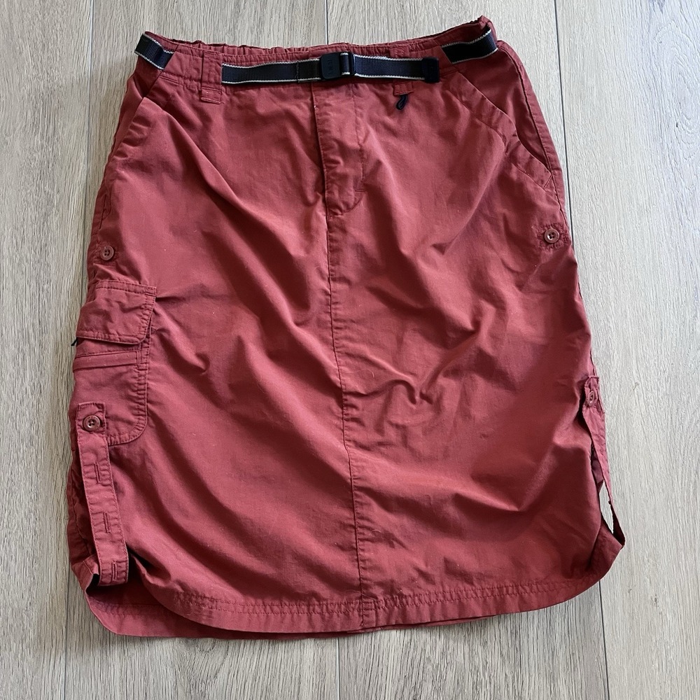 REI UPF 30+ Cargo Knee Length Skirt Women's 6 Orange Gorpcore Hiking Camping